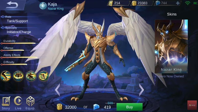 tanggal rilis hero kaja Mobile Legend