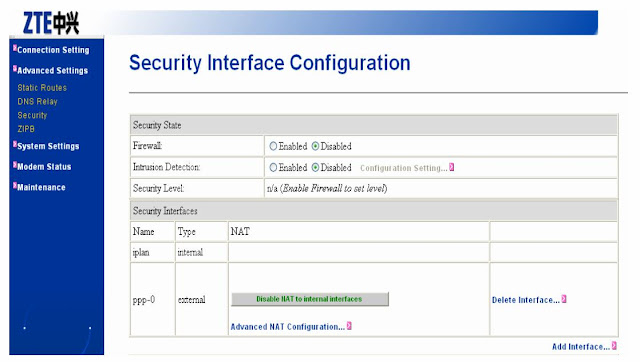 security interface window