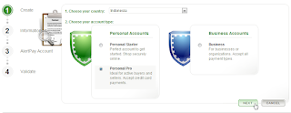 Pilih Tipe Account AlertPay