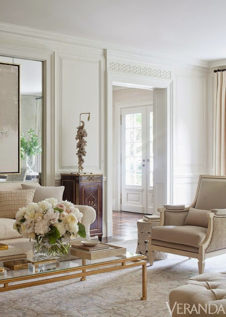 beautiful traditional white gold neutral living room design