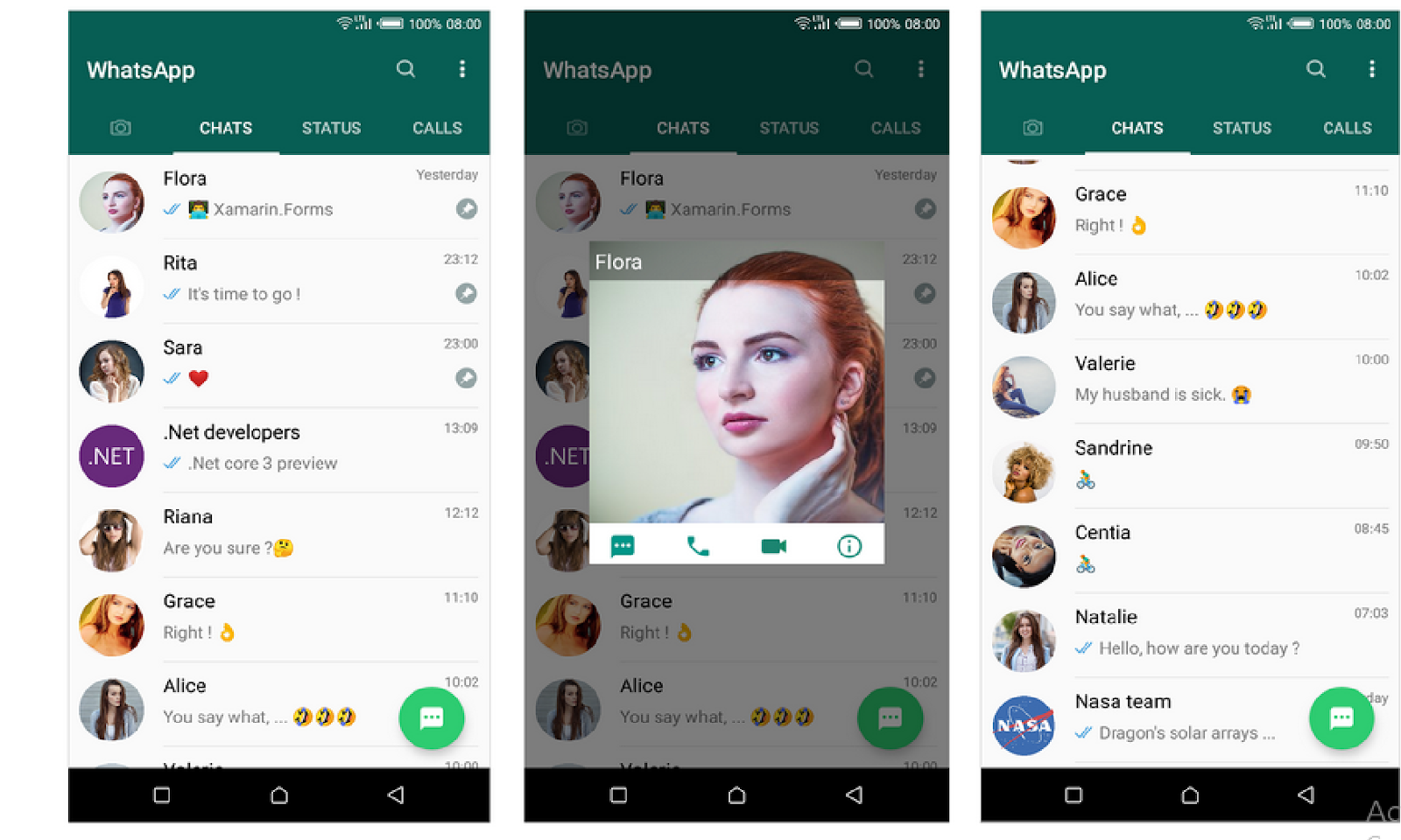 Code Xamarin WhatsApp UI  in Xamarin Forms