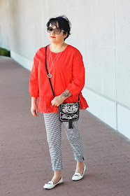 Lidia Kalita, leader bag, red blouse, blogerka inspiruje na lato, summer look 