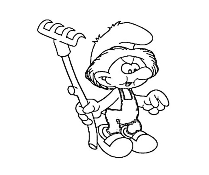 #6 Farmer Smurf Coloring Page