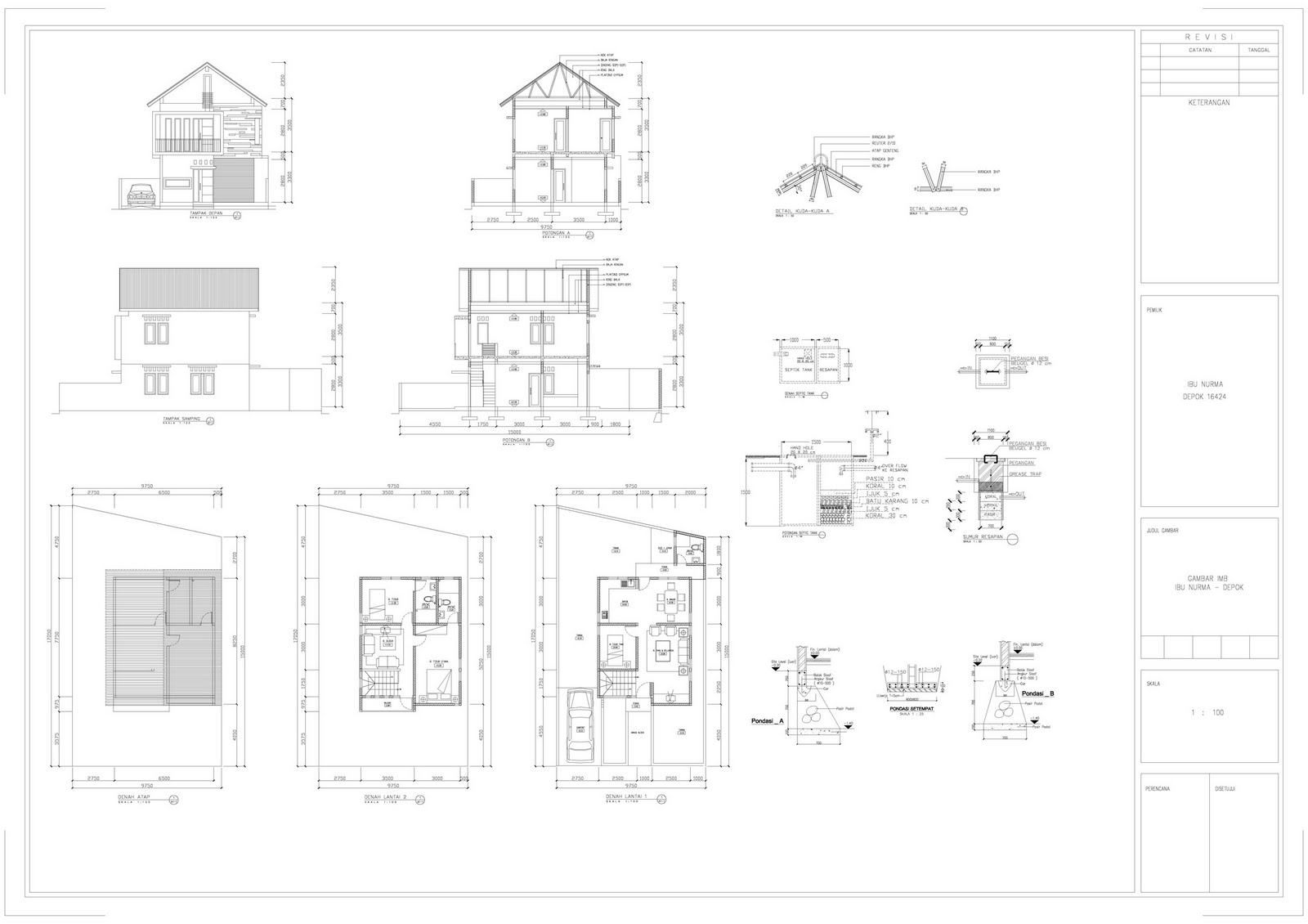 Kumpulan 50 Gambar Kerja Rumah Minimalis Format CAD Dan PDF