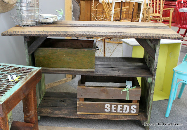 pallet wood makes great farmhouse style shelves