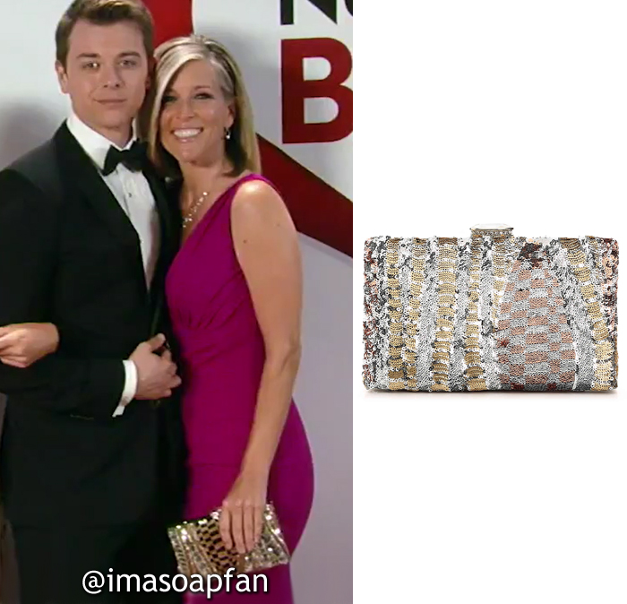 Carly Corinthos, Laura Wright, Silver, Gold, and Bronze Sequined Clutch, Lulu Townsend, Nurses Ball, GH, General Hospital