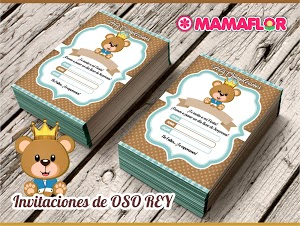 Invitaciones de Cumpleaños de OSO REY