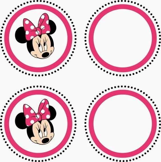 Minnie Mouse Fucsia and Black: Free Printable Mini Kit.