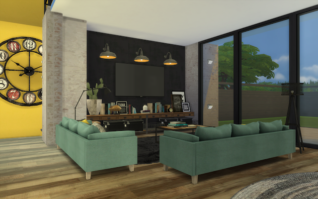 salon industriel sims 4