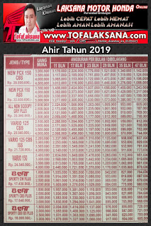 Brosur Daftar Harga Kredit Cash Dealaer LAKSANA MOTOR HONDA daerah PURWODADI GROBOGAN dan PROMO 2019 2020  tofalaksana.com