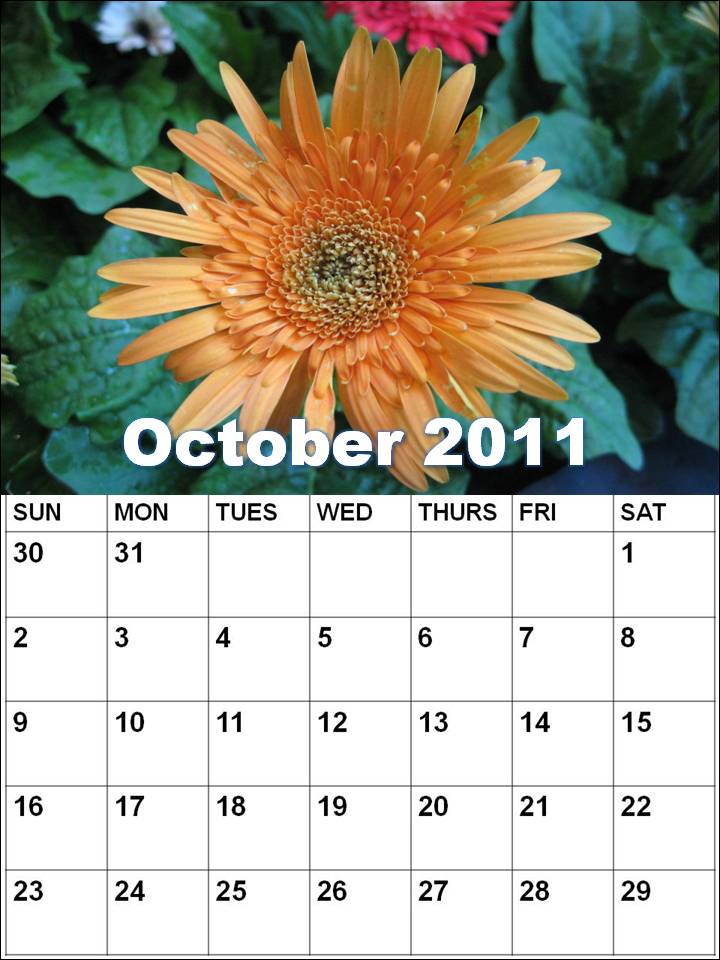 blank calendar october 2011. Blank Calendar 2011 October or