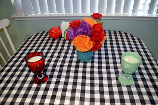 tissue paper flower bouquet first anniversary table