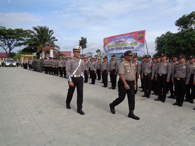 Kapolres Simalungun Pimpin Apel Gelar Pasukan Operasi Zebra Tahun 2018