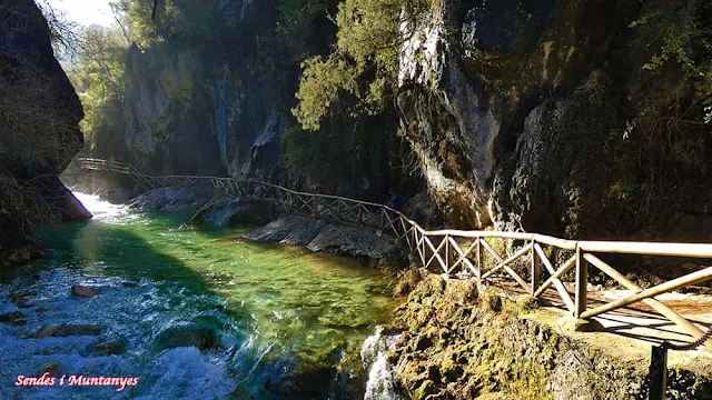 Pasarelas madera cerrada Elías, río Borosa, Pontones, Sierra de Cazorla, Jaén, Andalucía