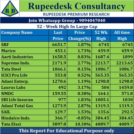 52-Week High In Large Cap