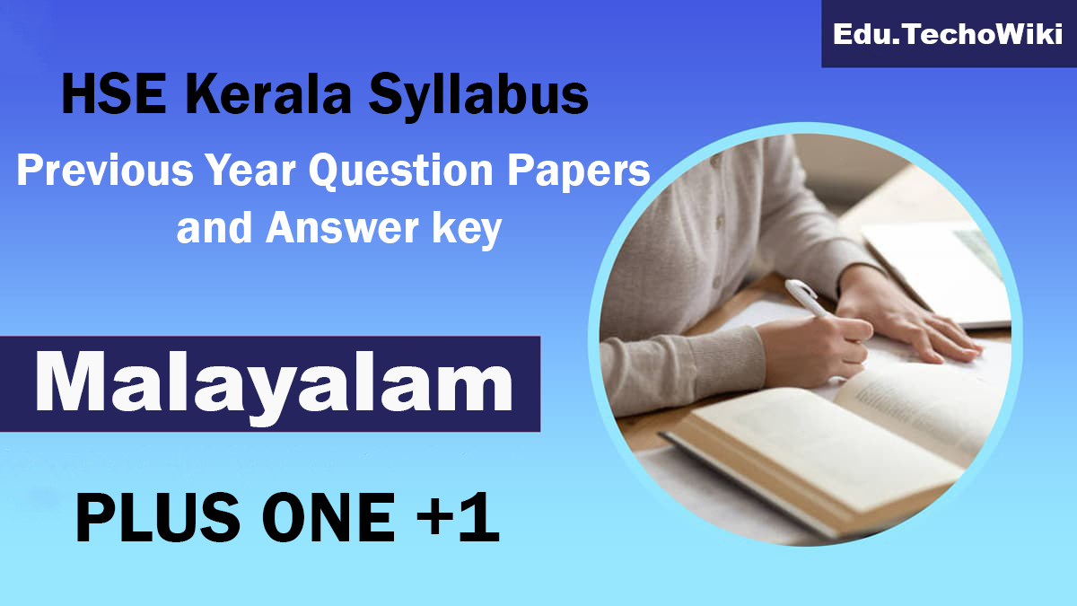 Kerala Plus One Malayalam Previous Year Question Papers and Answer key