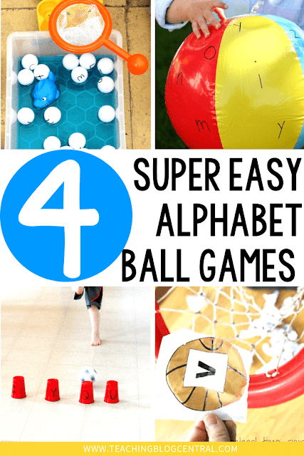 There are so many alphabet printable games but sometimes we just need to get the kids moving. These alphabet Ball Games are super simple to prepare and use. 
