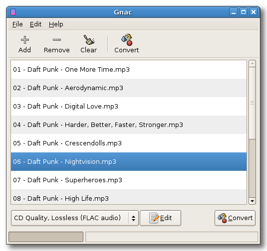 Ubuntu: convertire file audio con Gnac