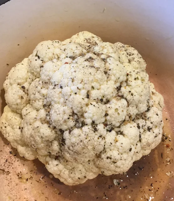 Roasting a head of cauliflower