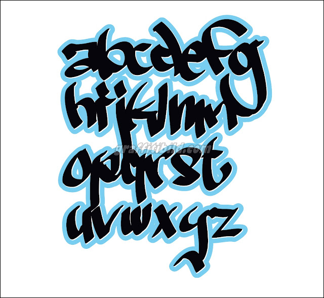 Graffiti art alphabet letters a-z