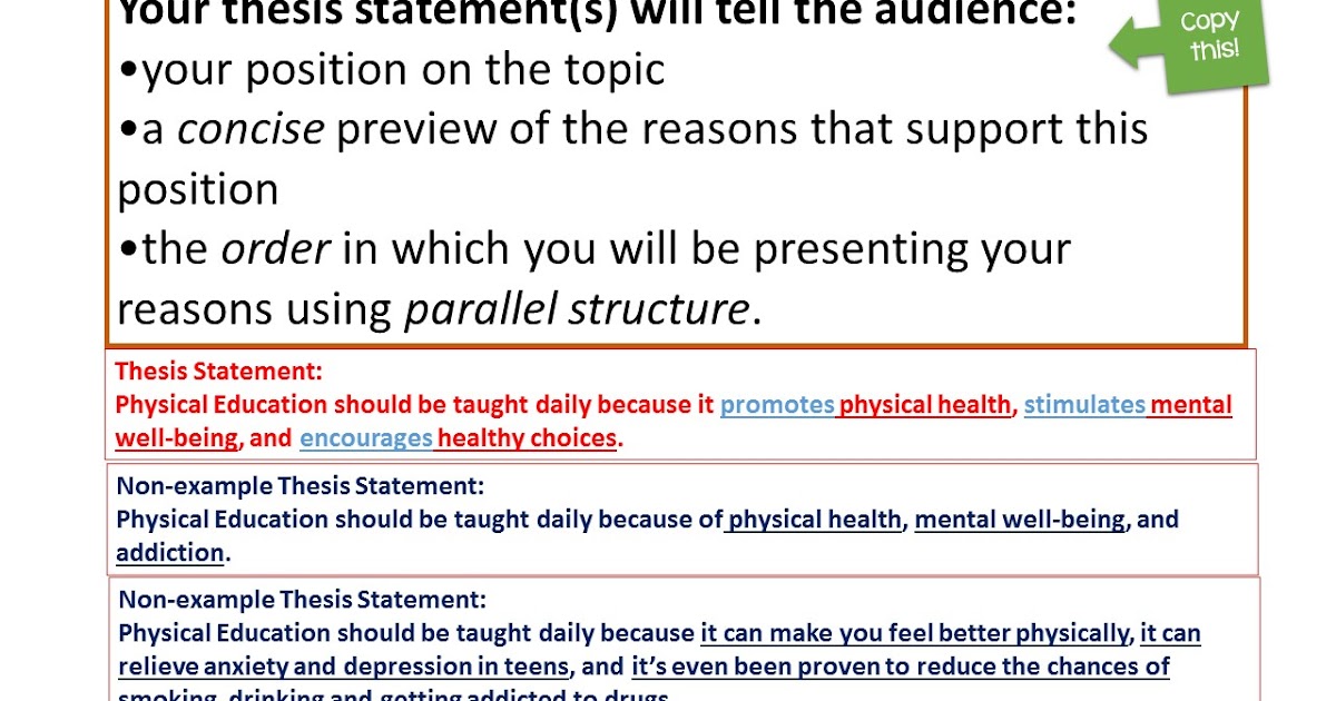 thesis statement 8th grade