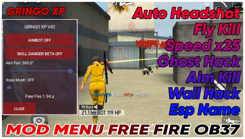 Menu Hack Free Fire OB37 | Auto Headshot 100%, Aim Bot, Auto Ghim Đầu, Không Văng, Không Lỗi V22