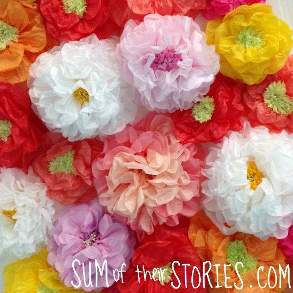 paper flower selfie wall