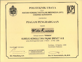 Welin Kusuma: Profesi Konsultan Pajak (Tax Consultant)