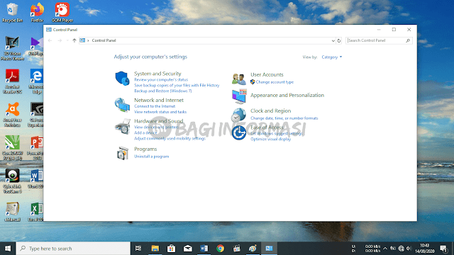 cara buka control panel