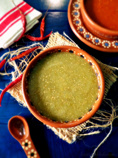 Classic Red and Green Tomatillo Salsas - lacocinadeleslie.com 