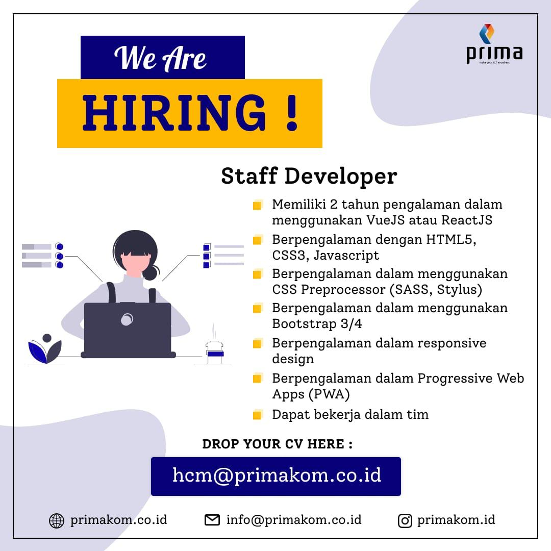 Lowongan Kerja Staff Developer