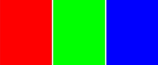 شاشة حمراء وخضراء وزرقاء