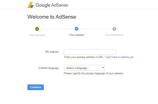 Form Pendaftaran Situs di Google Adsense