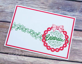 Here's to Cheers & Holly Berry Happiness Christmas Card made with products from Stampin' Up! UK which you can get here.