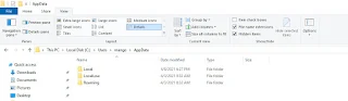 appdata, windows, hidden folder