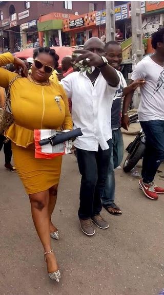 End Time Boobs! Woman with a Very Huge Chest Causes Commotion in Lagos (Photos)