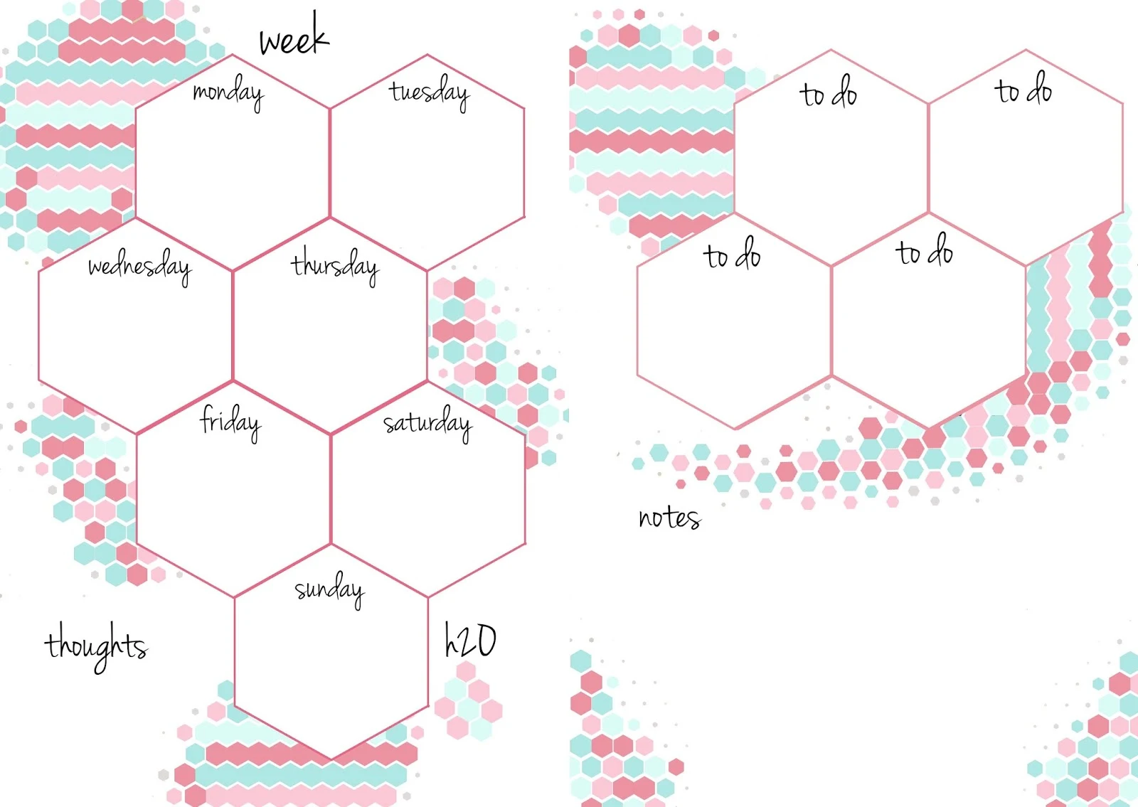 PB and J Studio Free Printable Planner Inserts Candy Hexagon in A5
