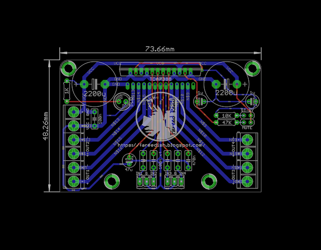 Layout Amplifier Quad Bridge TDA7388