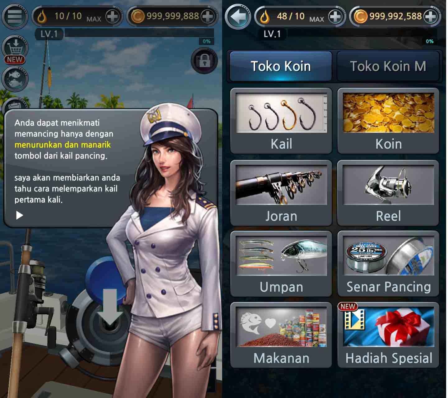 Cheat Fishing Hook / Kail Pancing Semua Terbuka+ Cepat Naik Level - Berbagi