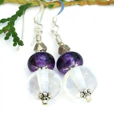 handmade lampwork glass earrings for her