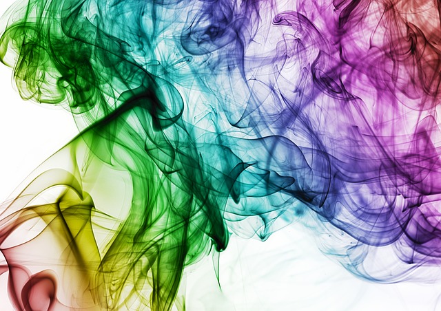 swirl of multi-coloured smoke