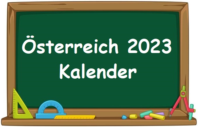 Österreich Druckbarer Kalender für das Jahr 2023 zusammen mit Feiertagen und Mondphasen