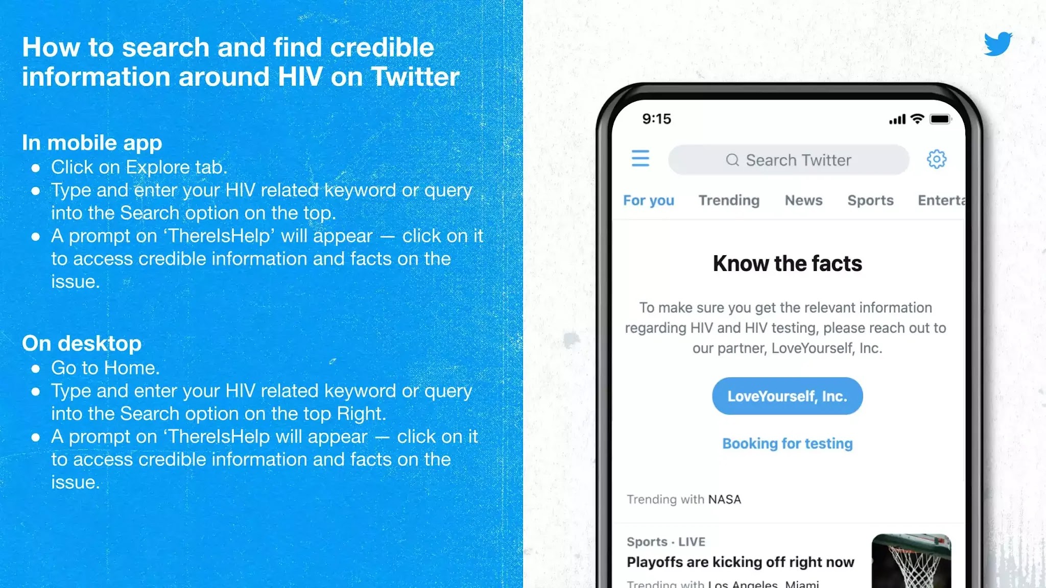 How to search and find credible information around HIV on Twitter