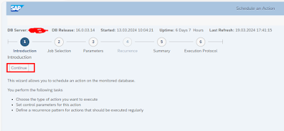 The dump configurations SMADB and SMALOG are created. The target directories for storing dumps are specified. Compression = 101 is used for the dumps, and the header option is specified.