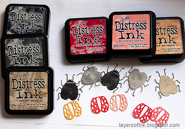 Layers of ink - Ladybug Tag Tutorial by Anna-Karin Evaldsson.
