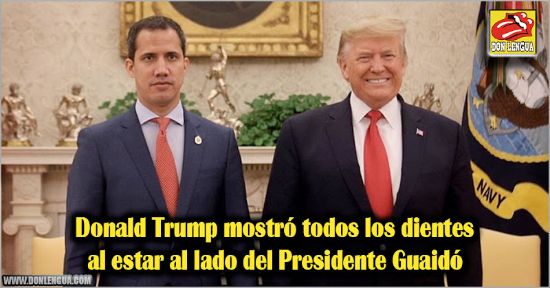 Donald Trump mostró todos los dientes al estar al lado del Presidente Guaidó