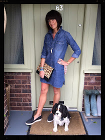 My Midlife Fashion, Denim Dress, Shirt Dress, Leopard Print, Animal Print, Hipanema, Tusk Necklace, ASOS, Seven Boot Lane, Zara, 