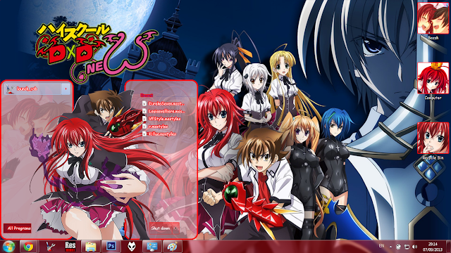 [Theme Win 7] HighSchool DxD By Bashkara