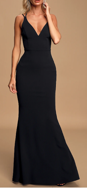 All this Allure Black Strappy Backless Mermaid Maxi Dress