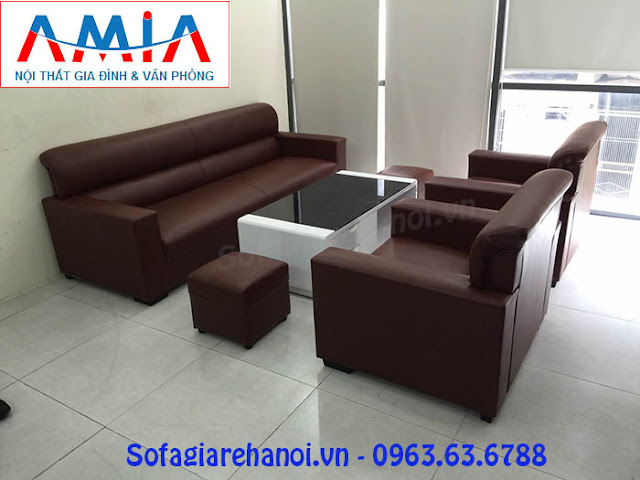 Hình ảnh cho mẫu ghế sofa văng da dài 2m2 được đặt làm kích thước theo yêu cầu tại Tổng kho nội thất AmiA